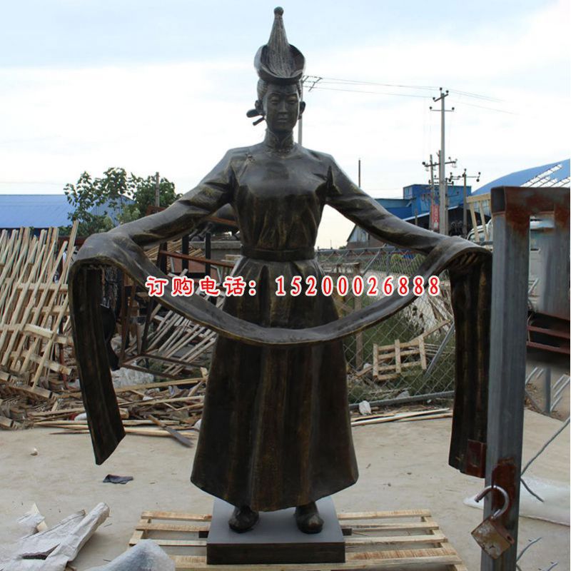 藏族人物铜雕，少数民族人物雕塑