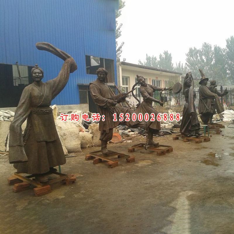 铸铜藏族人物雕塑，民族风俗铜雕 (2)