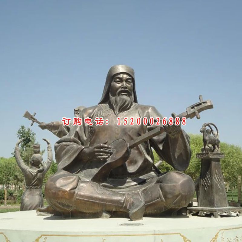 少数民族人物铜雕，公园人物雕塑 (1)