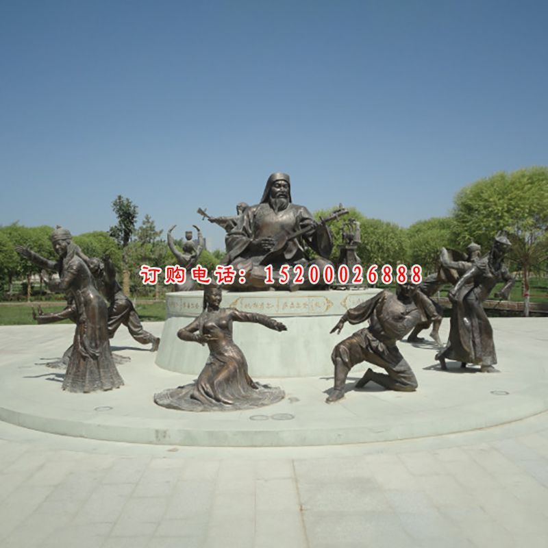 少数民族人物铜雕，公园人物雕塑 (2)