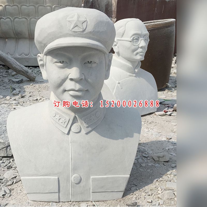 解放战士胸像石雕 校园人物石雕 (3)