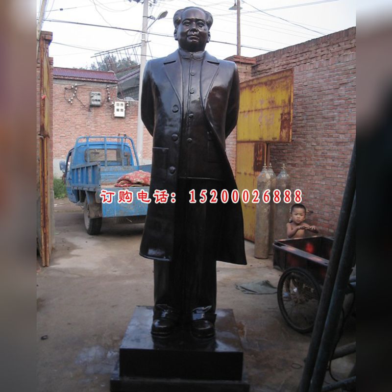 一代伟人毛主席铜雕，广场伟人雕塑 (3)