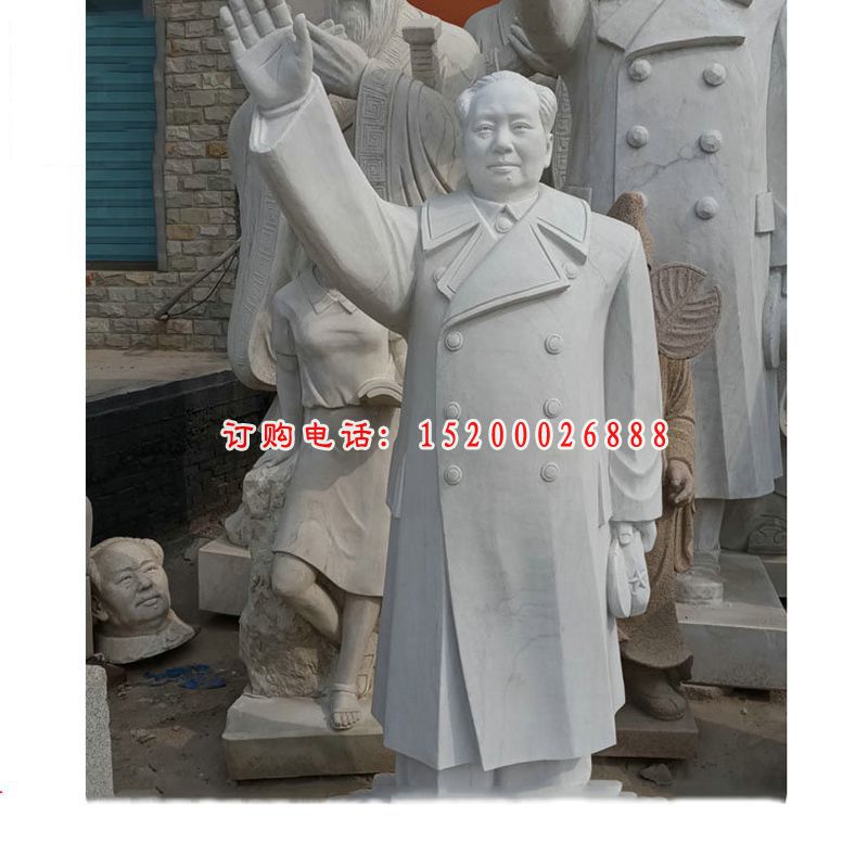 汉白玉立式主席   石雕广场人物雕塑 (3)