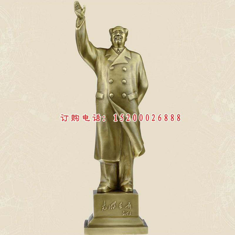 挥手的主席铜雕，广场景观雕塑 (3)