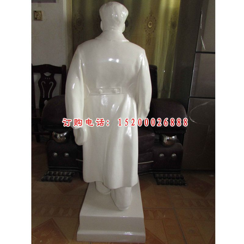 毛主席站像石雕，汉白玉伟人雕塑 (4)