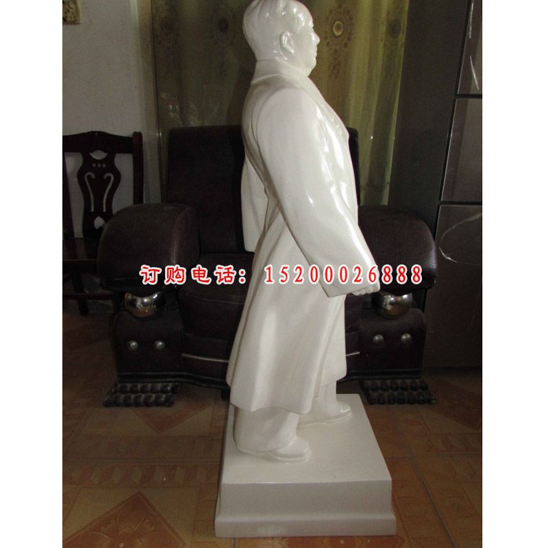 毛主席站像石雕，汉白玉伟人雕塑 (3)