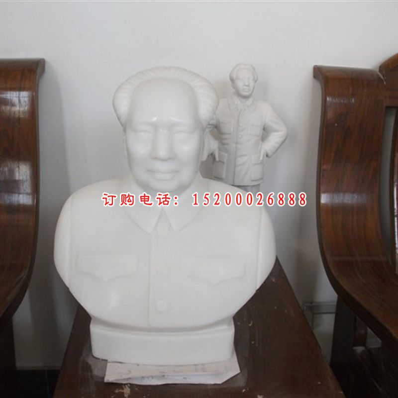 毛主席胸像石雕，汉白玉伟人雕塑(2)