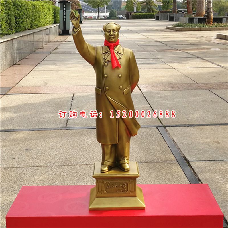 毛主席铜雕，立式伟人雕像 (4)