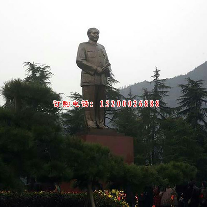 毛主席手拿书铜雕，校园伟人铜雕