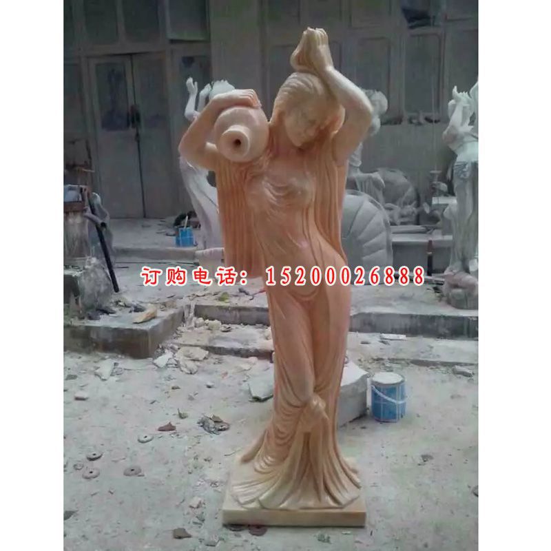 古代美女沐浴石雕，古代美女石雕 (1)