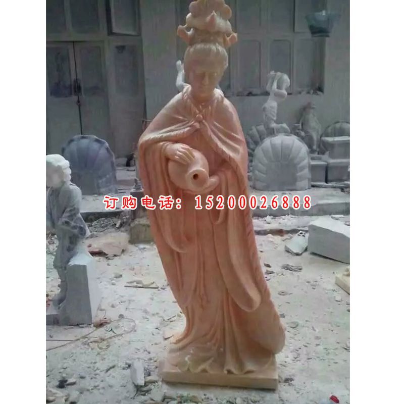 古代美女沐浴石雕，古代美女石雕 (4)
