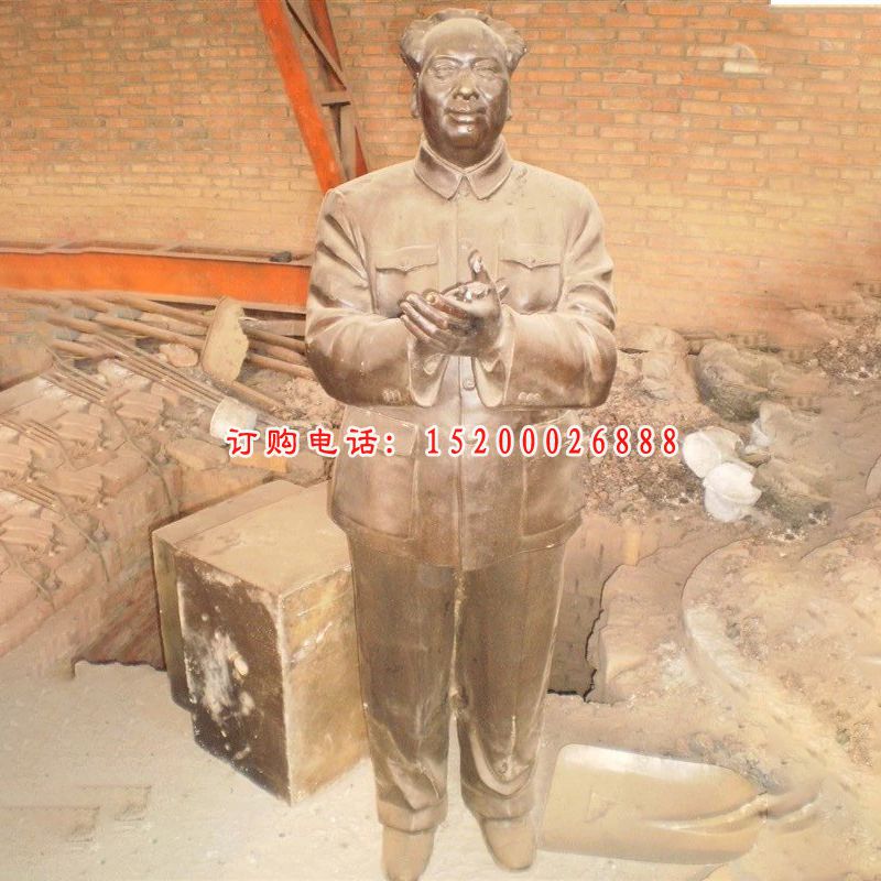 拍手毛主席铜雕，广场伟人雕塑 (1)