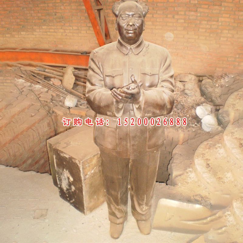 拍手毛主席铜雕，广场伟人雕塑 (3)