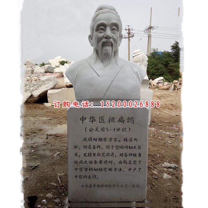 中医医祖扁鹊广场景观雕塑，人物石雕塑 (2)