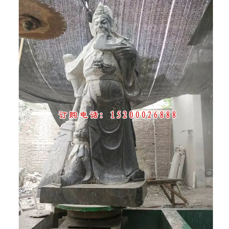 关公石雕，关帝石雕，大理石关公雕塑 (3)