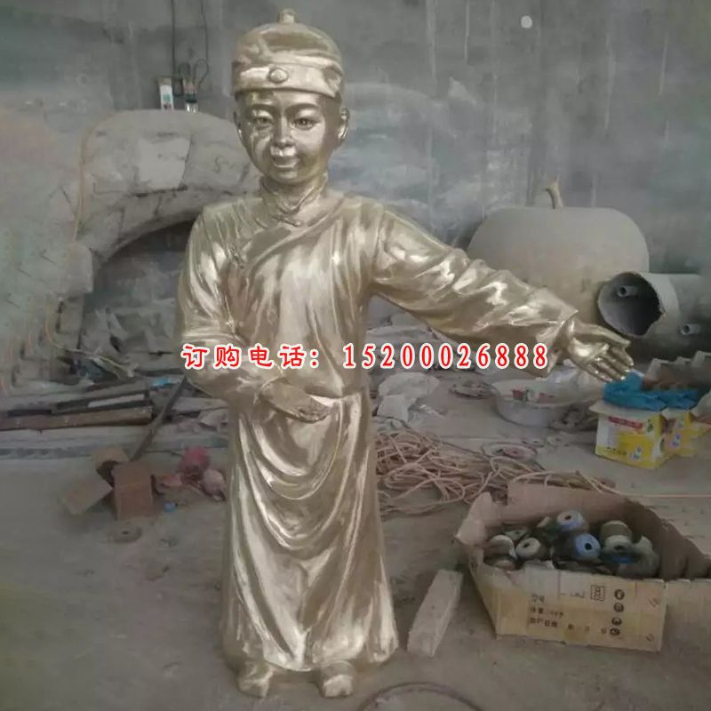 迎宾童子铜雕，人物铜雕 (1)