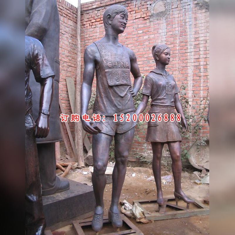 运动员雕塑，广场人物铜雕 (2)