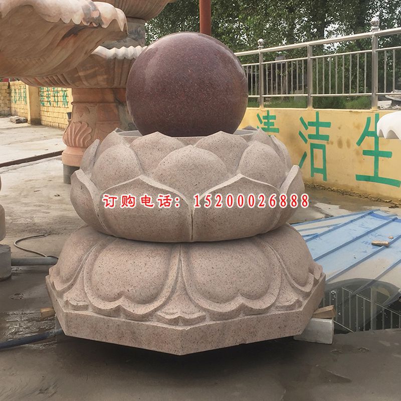 风水球石雕，公园景观石雕 (2)