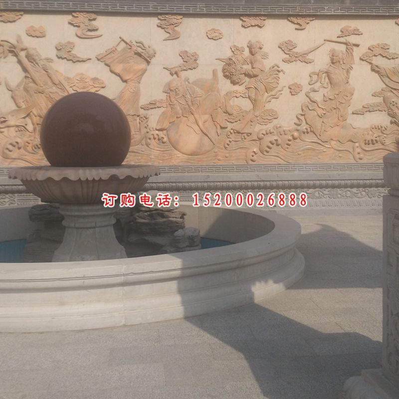 石雕风水球，石头风水球