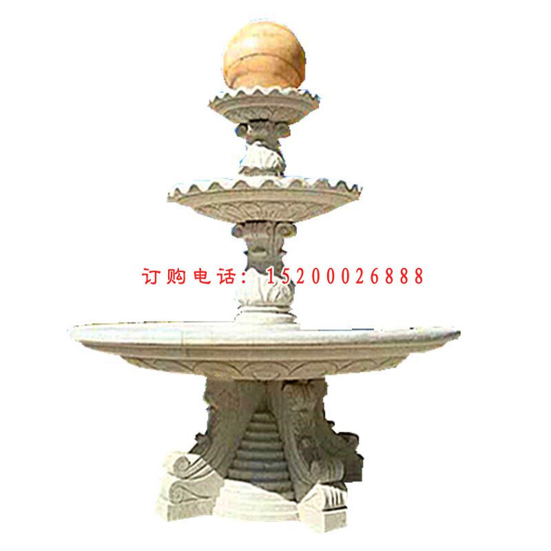 三层风水球喷泉，广场景观石雕