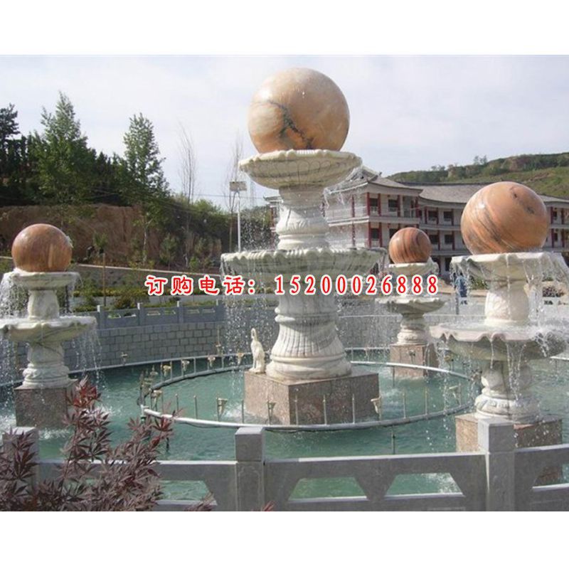 企业风水球石雕，风水球喷泉雕塑