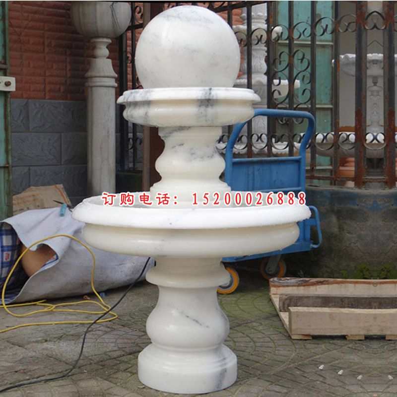 汉白玉小型风水球   石雕广场景观摆件