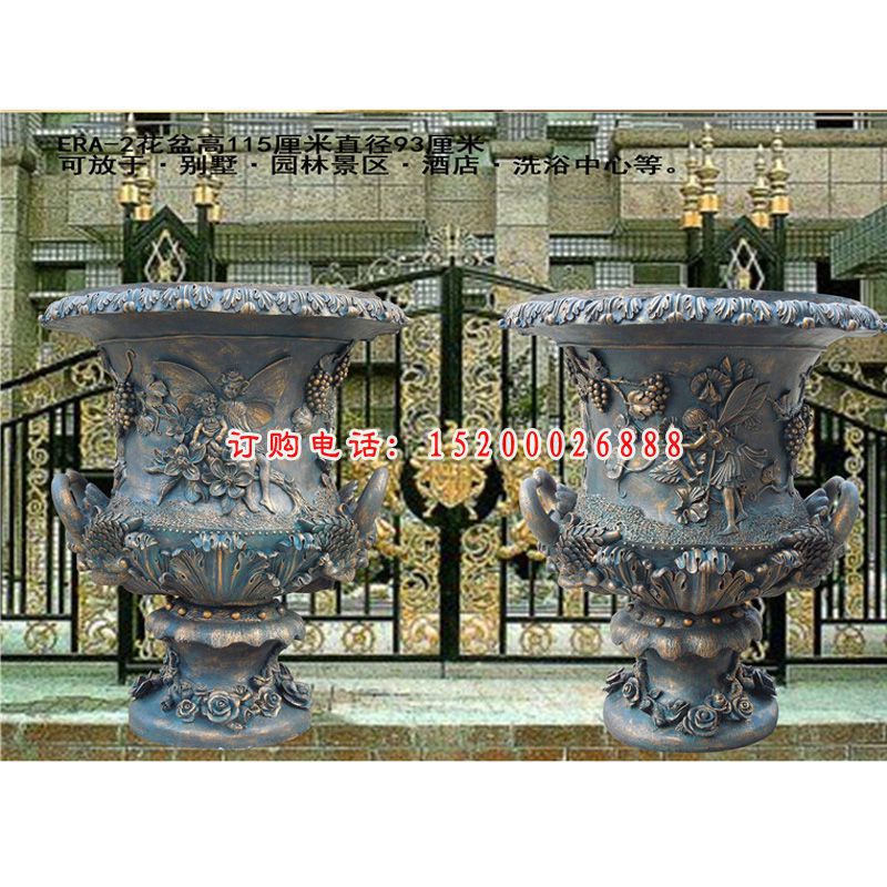 大理石雕刻花盆 石雕小区景观雕塑