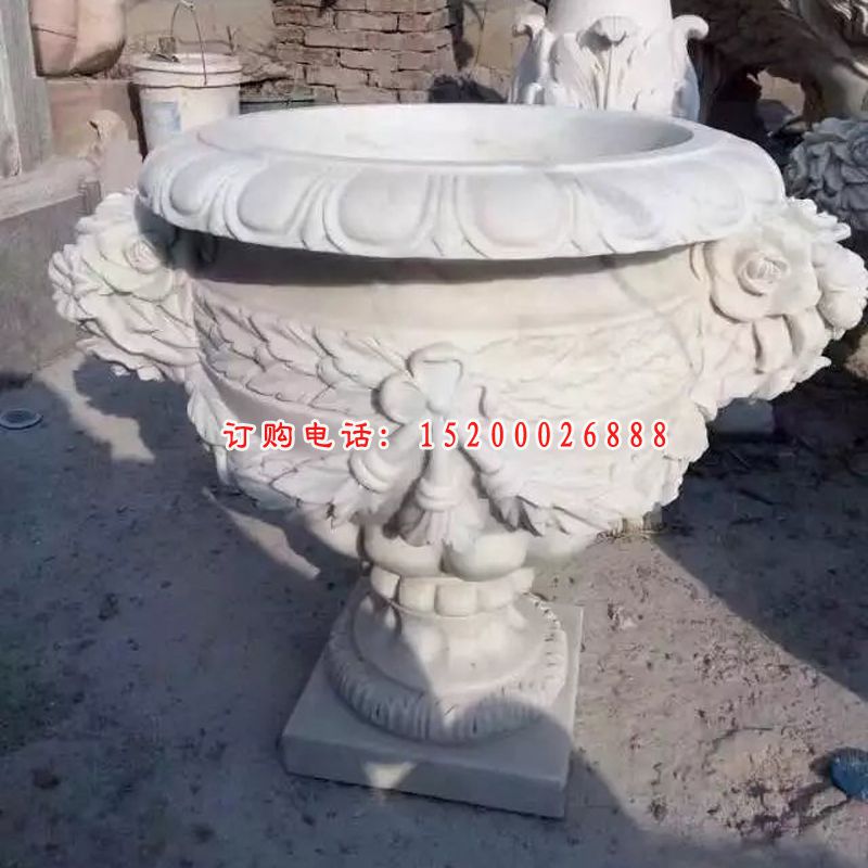 花盆石雕，欧式石花盆雕塑 (1)