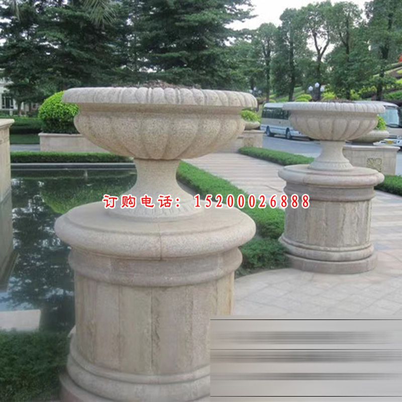 公园石花盆，欧式花盆雕塑