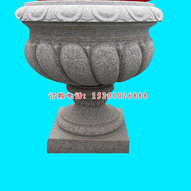 公园景观石雕，大理石花盆雕塑