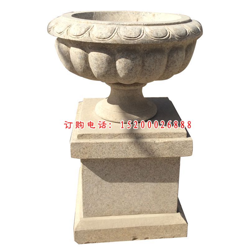 大理石花钵   石雕小区景观