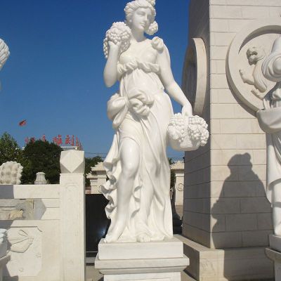汉白玉西方天使  石雕广场人物雕塑 