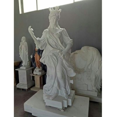 女王雕塑，汉白玉西方美女石雕