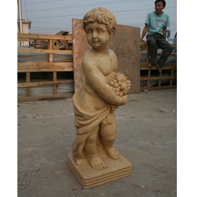 石雕西方儿童雕塑，公园景观雕塑
