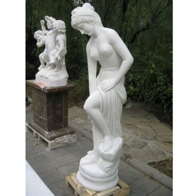 石雕玉女，汉白玉西方人物雕塑