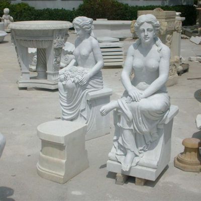 西方女人石雕，汉白玉人物雕塑