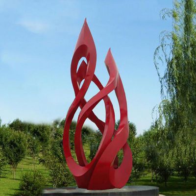红色抽象花瓣大型广场景观雕塑  不锈钢雕塑