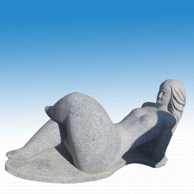 大理石抽象胖女孩石雕 公园抽象人物石雕