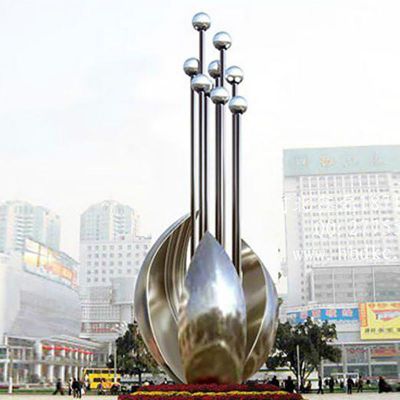 不锈钢花朵雕塑    广场景观雕塑