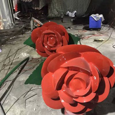不锈钢玫瑰  广场景观雕塑