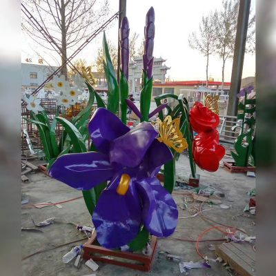 不锈钢紫荆花雕塑  公园景观雕塑