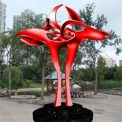 抽象花雕塑  广场景观雕塑