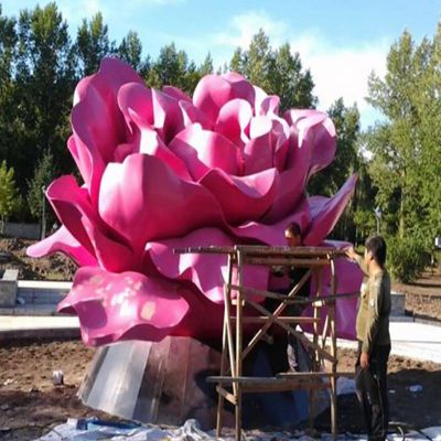 公园景观雕塑 不锈钢花朵雕塑