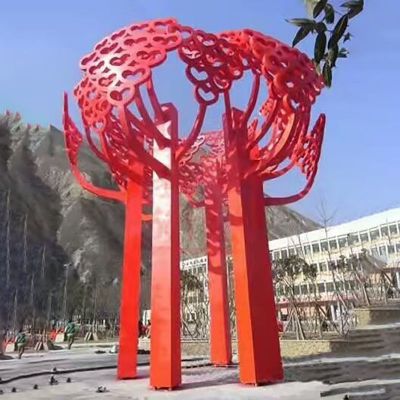 不锈钢公园镂空树景观雕塑