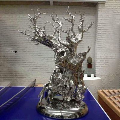 不锈钢创意镂空树雕塑摆件