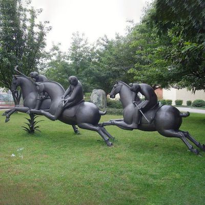 抽象人物骑马铜雕  公园景观雕塑