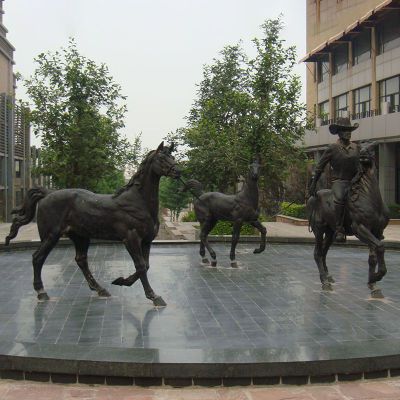 骑马人物铜雕，广场景观雕塑，公园动物雕塑