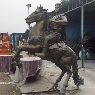 铜雕现代骑马人物雕塑  公园景观雕塑 