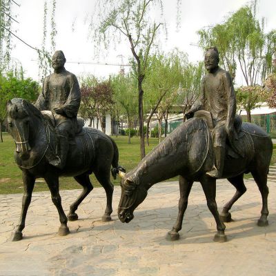骑马雕塑，铸铜人物骑马