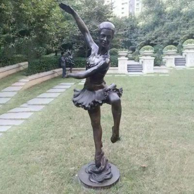 跳芭蕾舞人物铜雕  小区人物雕塑 